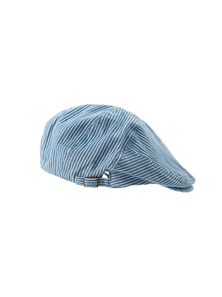 Striped denim hat