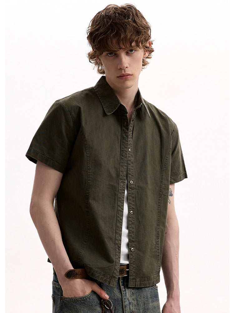 ヴィンテージ ボックスシルエット 半袖ワークシャツ