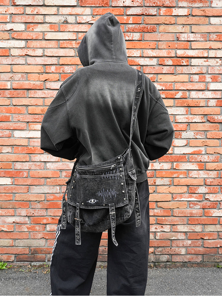 【即納】大容量ウォッシュ加工デニムバッグ