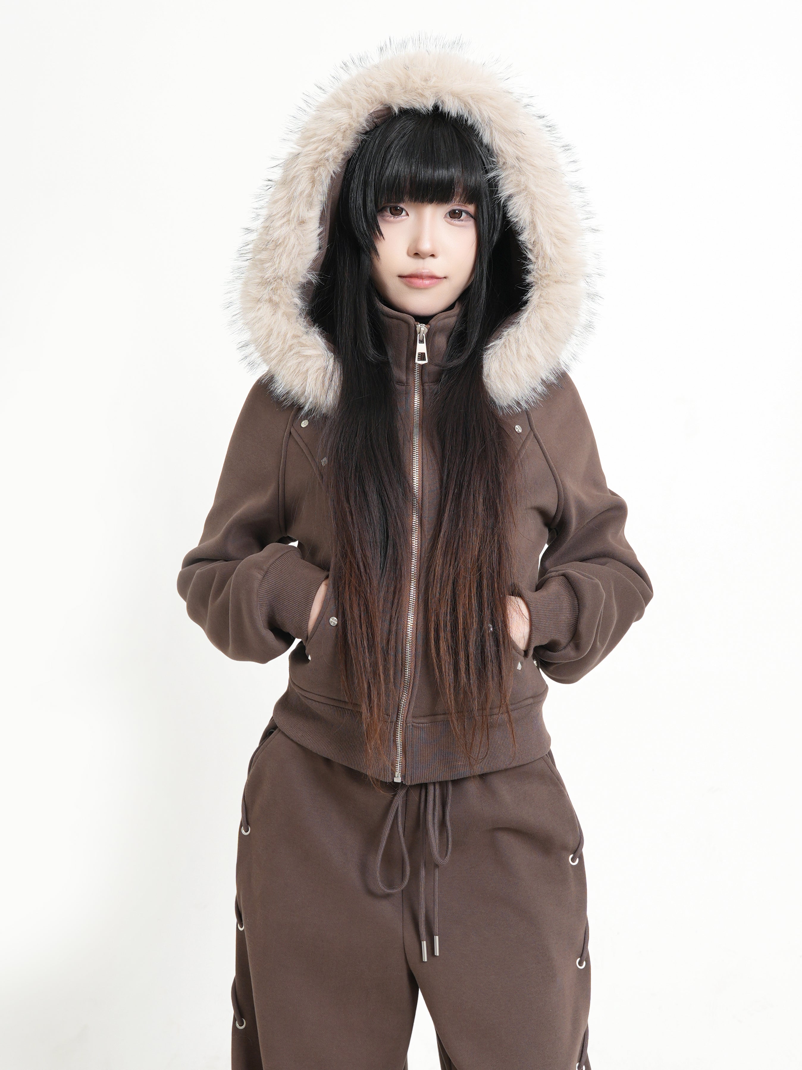 ウォッシュドブラック スパンコール ダメージ ジップフーディー