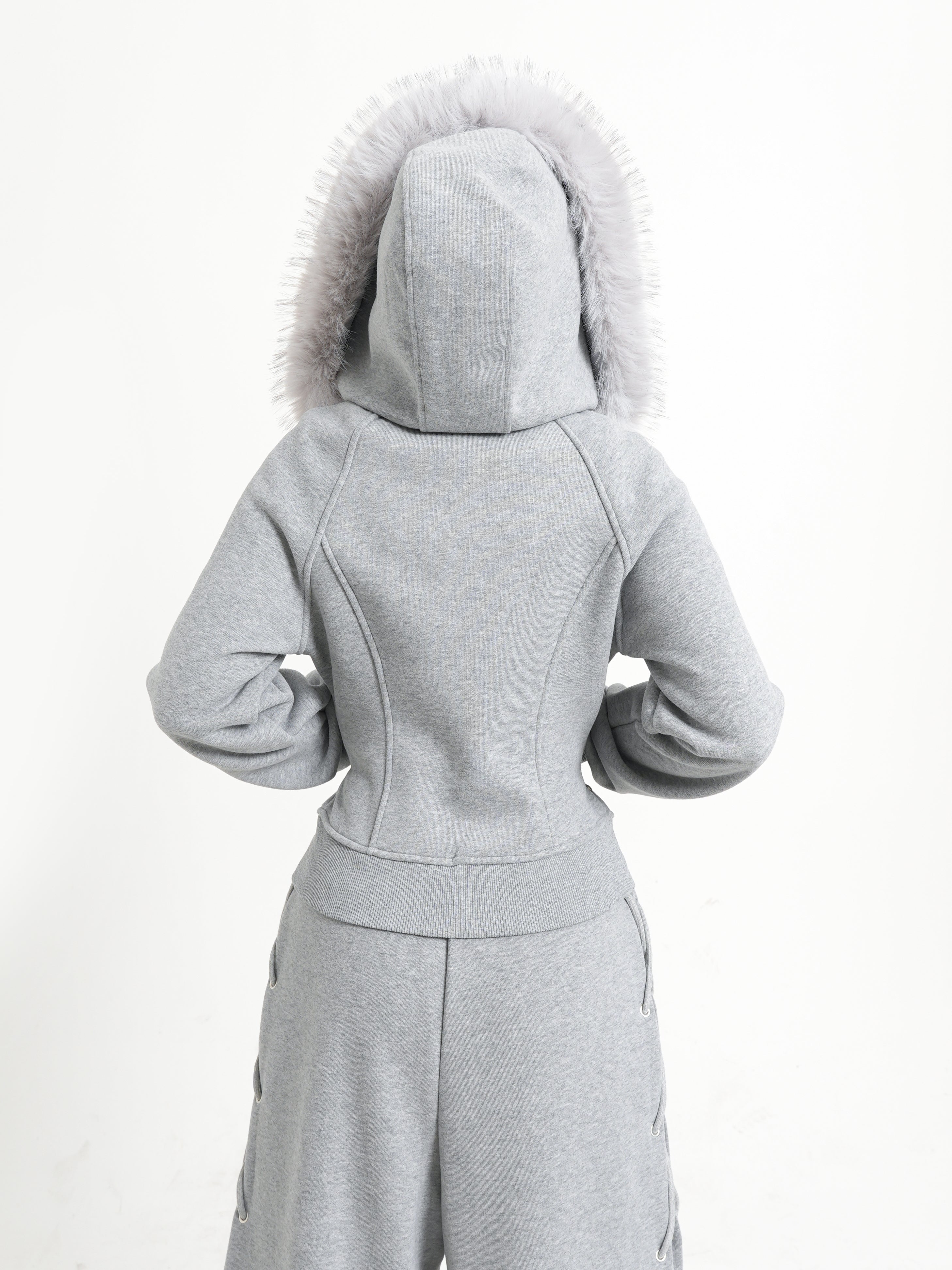 KAKISS裏起毛仕様 クロップドファーパーカー